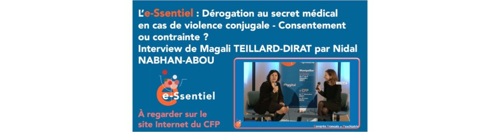 Nidal Nabhan-Abou a interviewé Magali Teillard-Dirat, Psychologue à Montpellier sur son intervention dans la Session Thématique S30. 
Emprise et jeu d'emprise : démystifier pour évaluer.